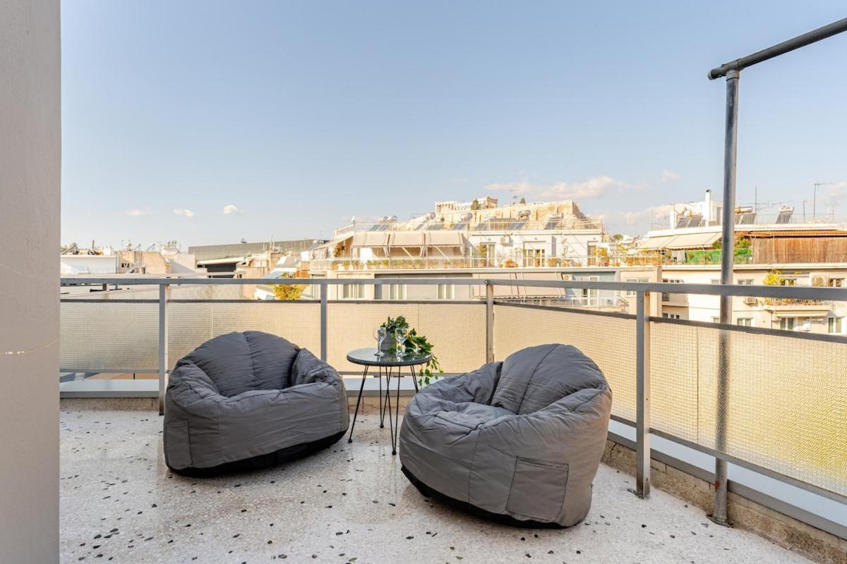 Lovely Apt W/Heated Jacuzzi &Full Acropolis View Athen Exterior foto